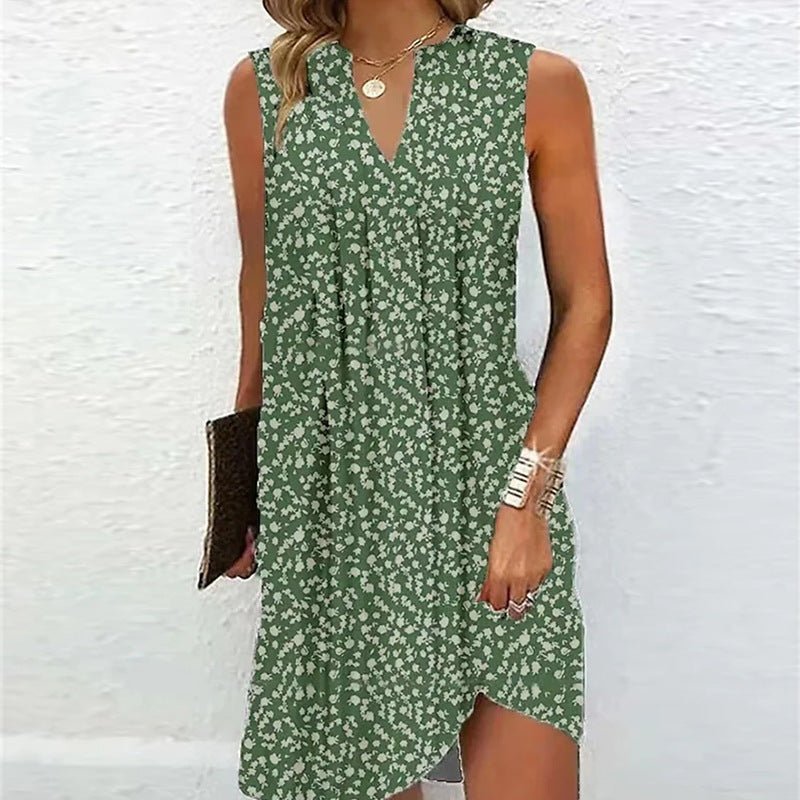 Women Sleeveless V-neck Casual Dress | Ruby