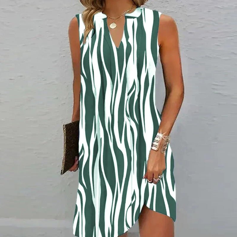 Women Sleeveless V-neck Casual Dress | Ruby