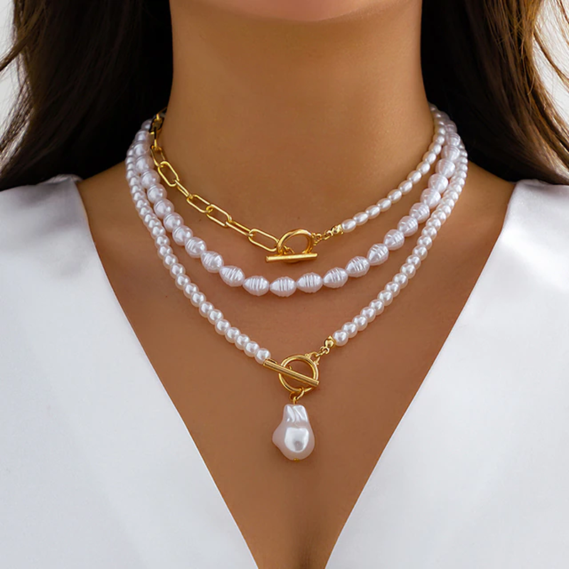 Women Pearl Necklace White | Jasmine-3