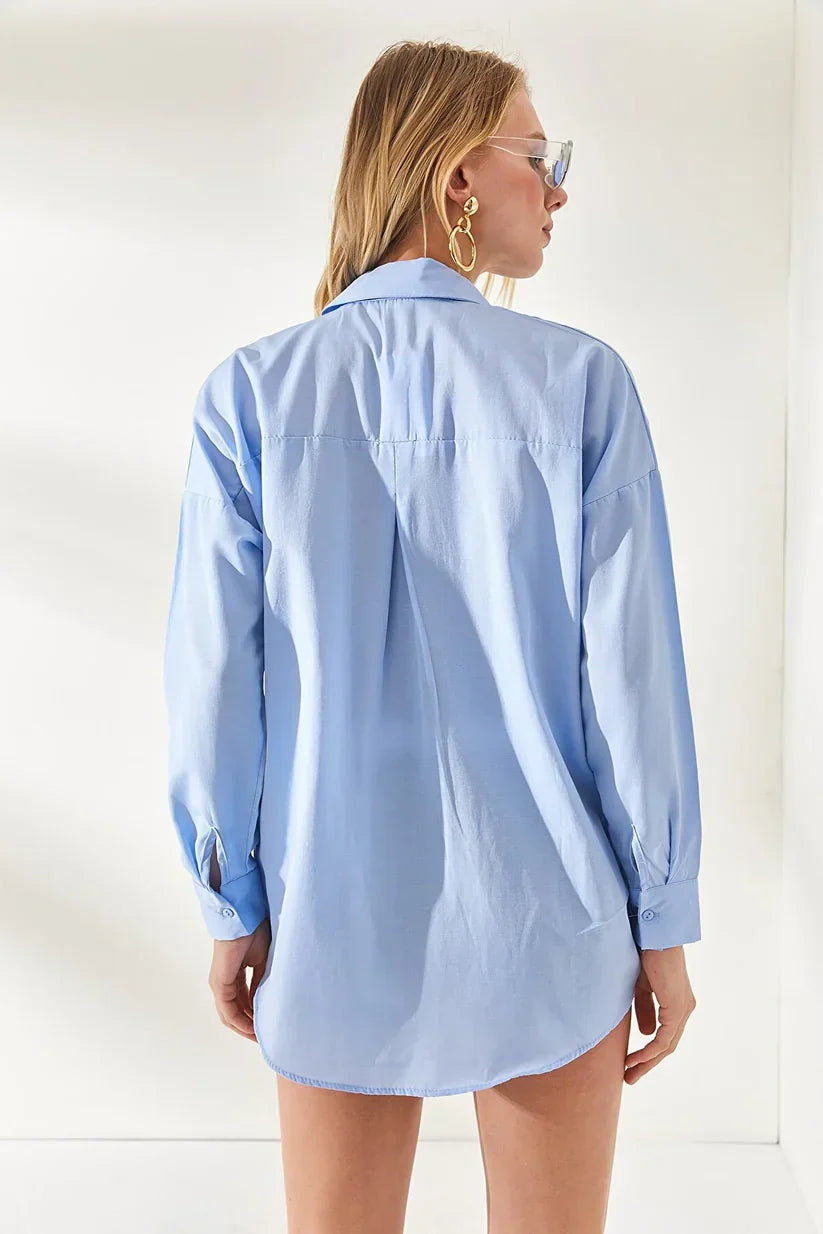 Women Embroidered Oversized Shirt | Darcelle