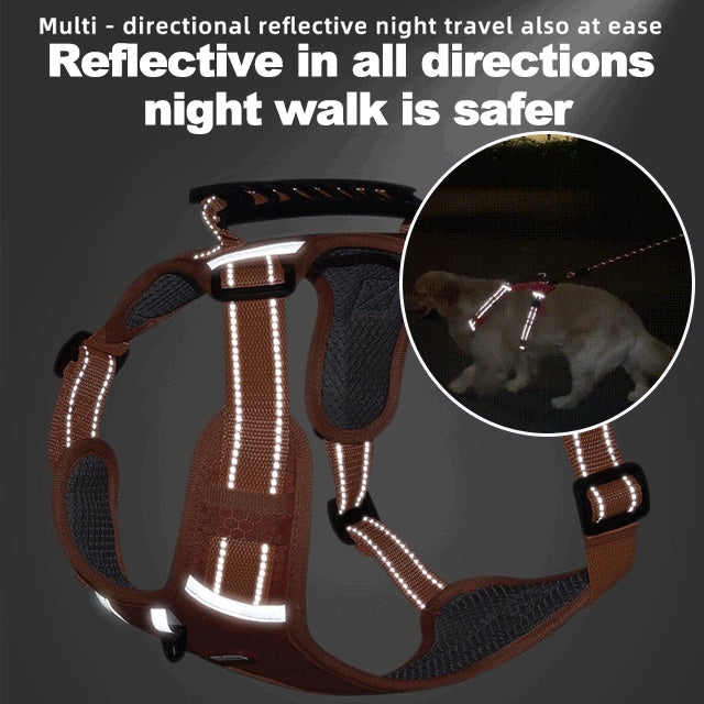 Adjustable Dog Harness No Pull Breathable Fabric | Comfortable Control for Dogs-3