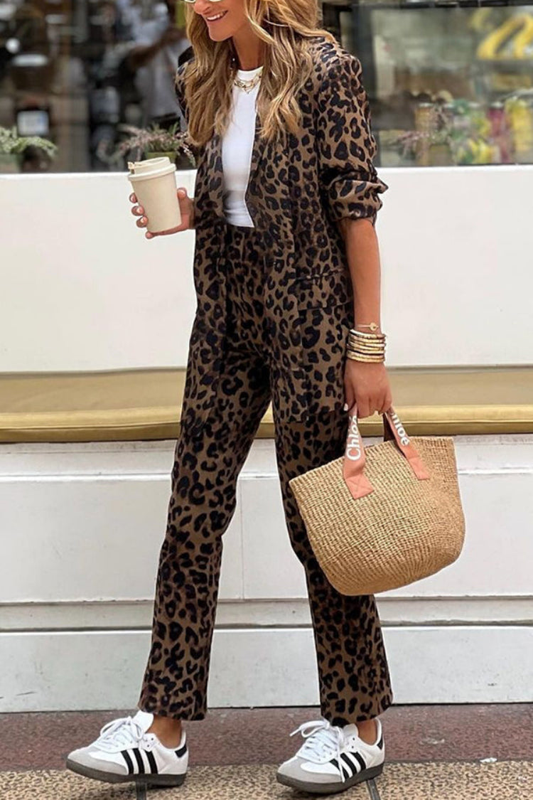 Women Leopard Print Two-Piece Set | Jolene