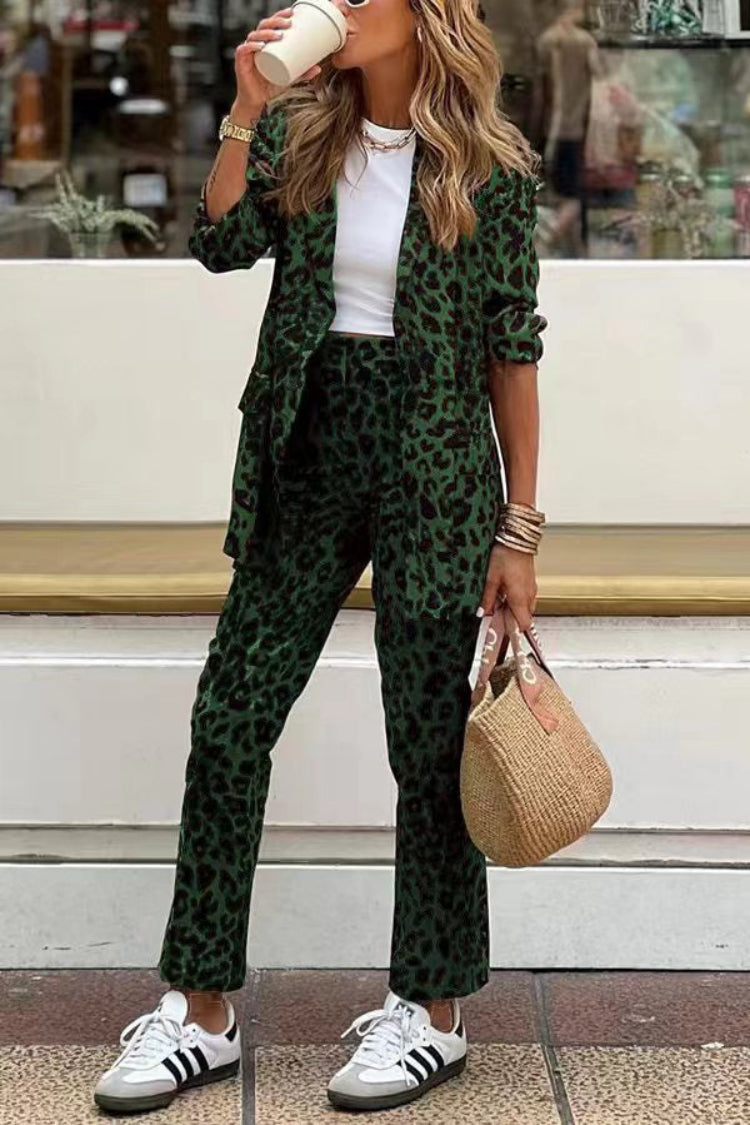 Women Leopard Print Two-Piece Set | Jolene