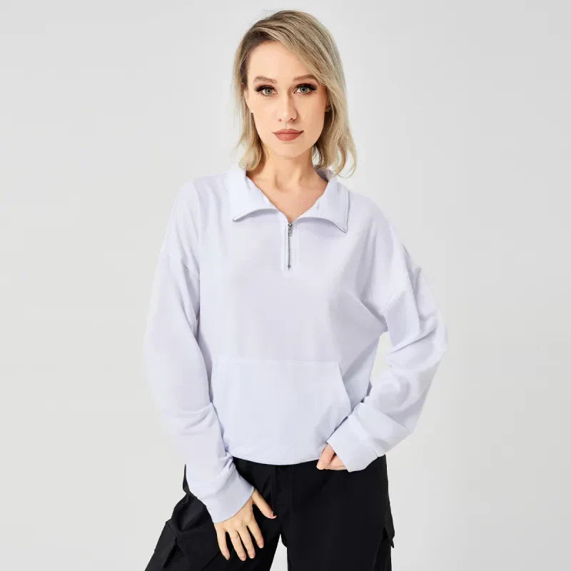 Women Minimalist Zip-Up Sweatshirt | Desirelle