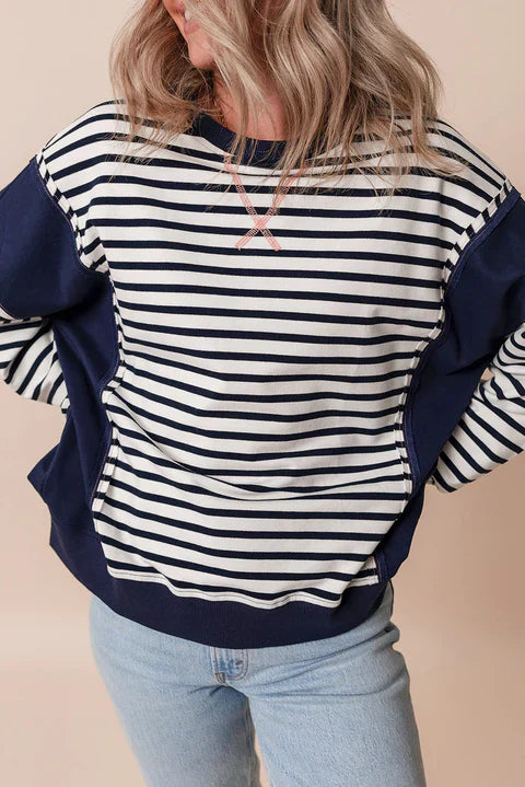 Women Striped Oversized Sweatshirt | Calypso