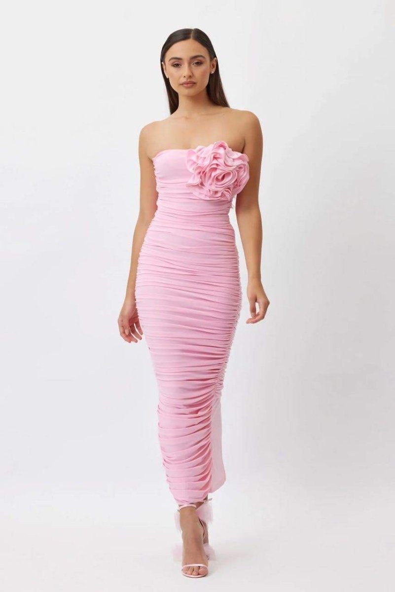 Women Ruched Floral Midi Dress | Zella