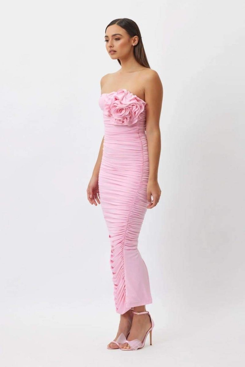 Women Ruched Floral Midi Dress | Zella