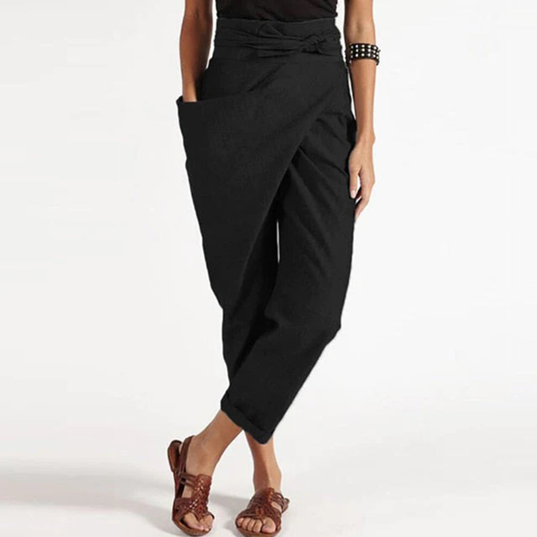 Women Asymmetrical Wrap-Leg Pants | Daleyza