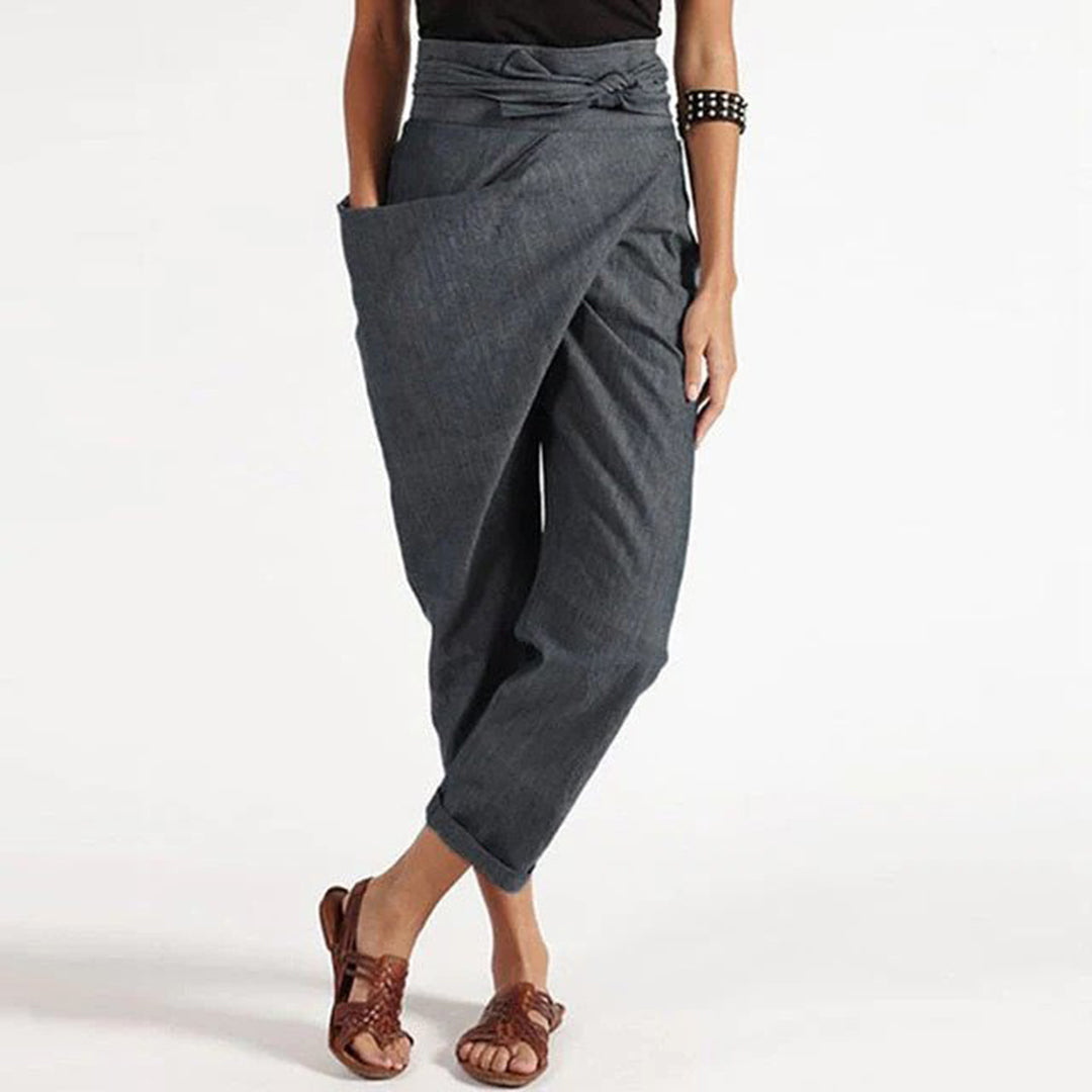 Women Asymmetrical Wrap-Leg Pants | Daleyza