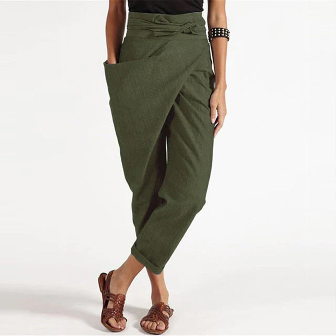 Women Asymmetrical Wrap-Leg Pants | Daleyza