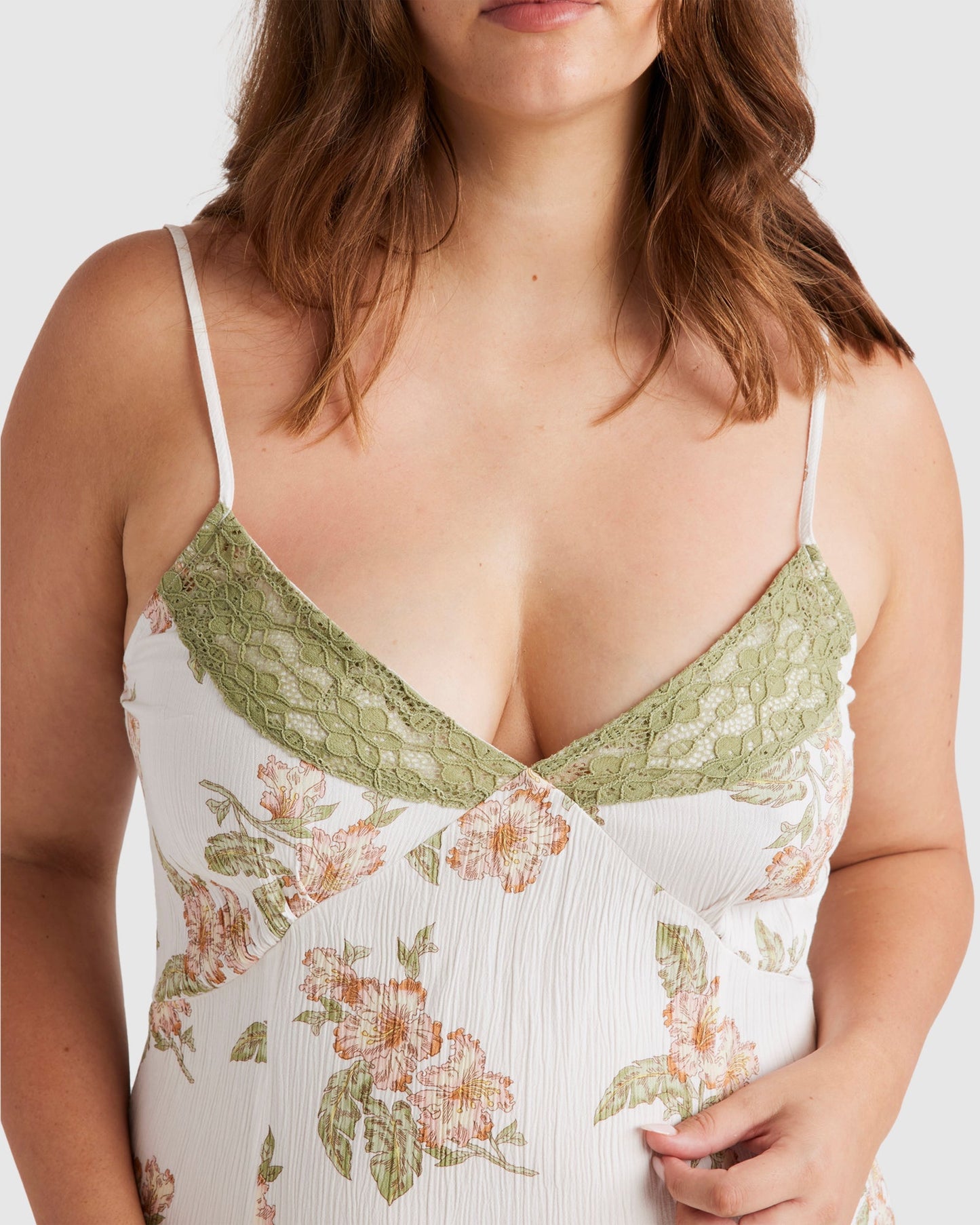 Women Floral Lace-Trim Maxi Dress | Amelia