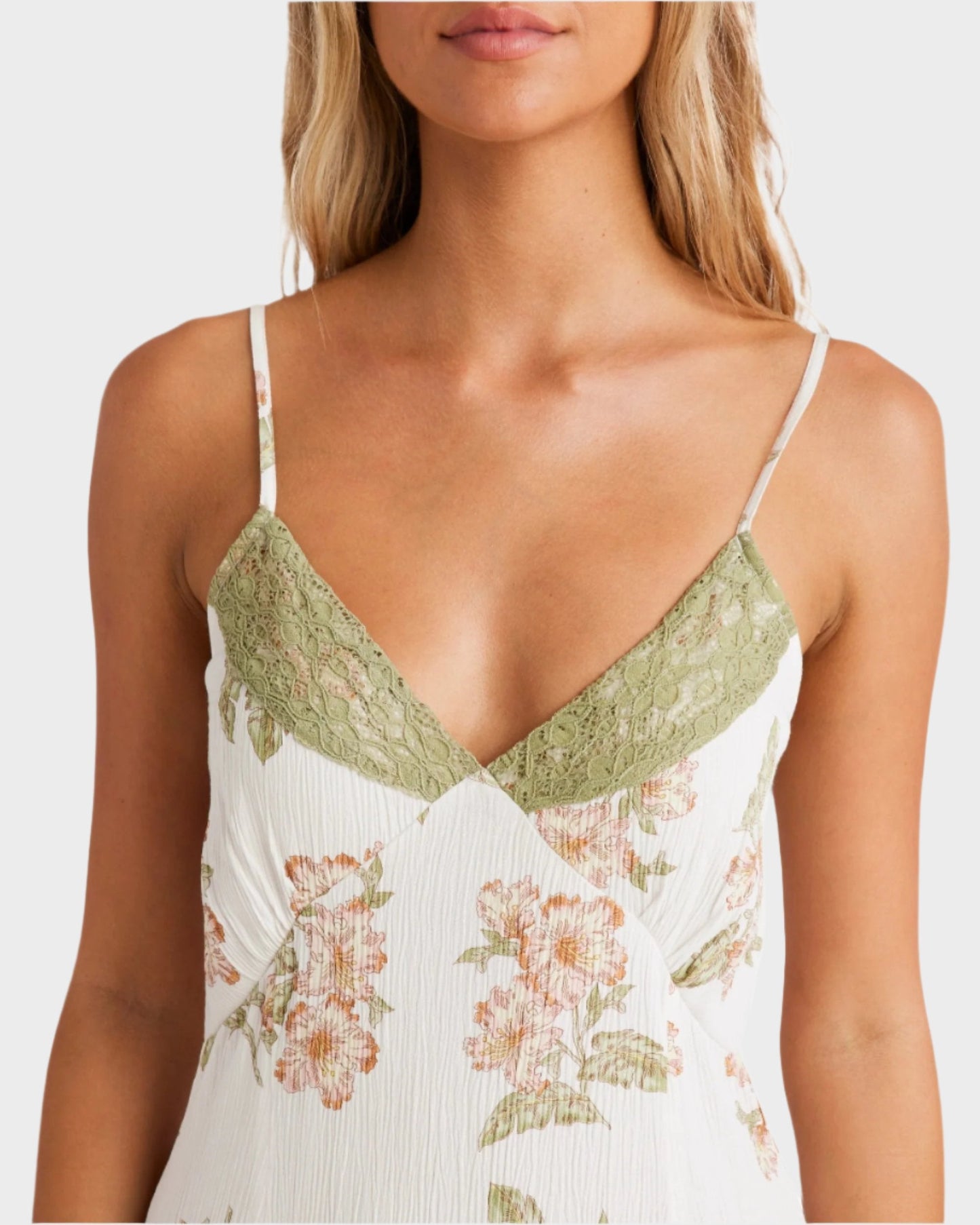 Women Floral Lace-Trim Maxi Dress | Amelia