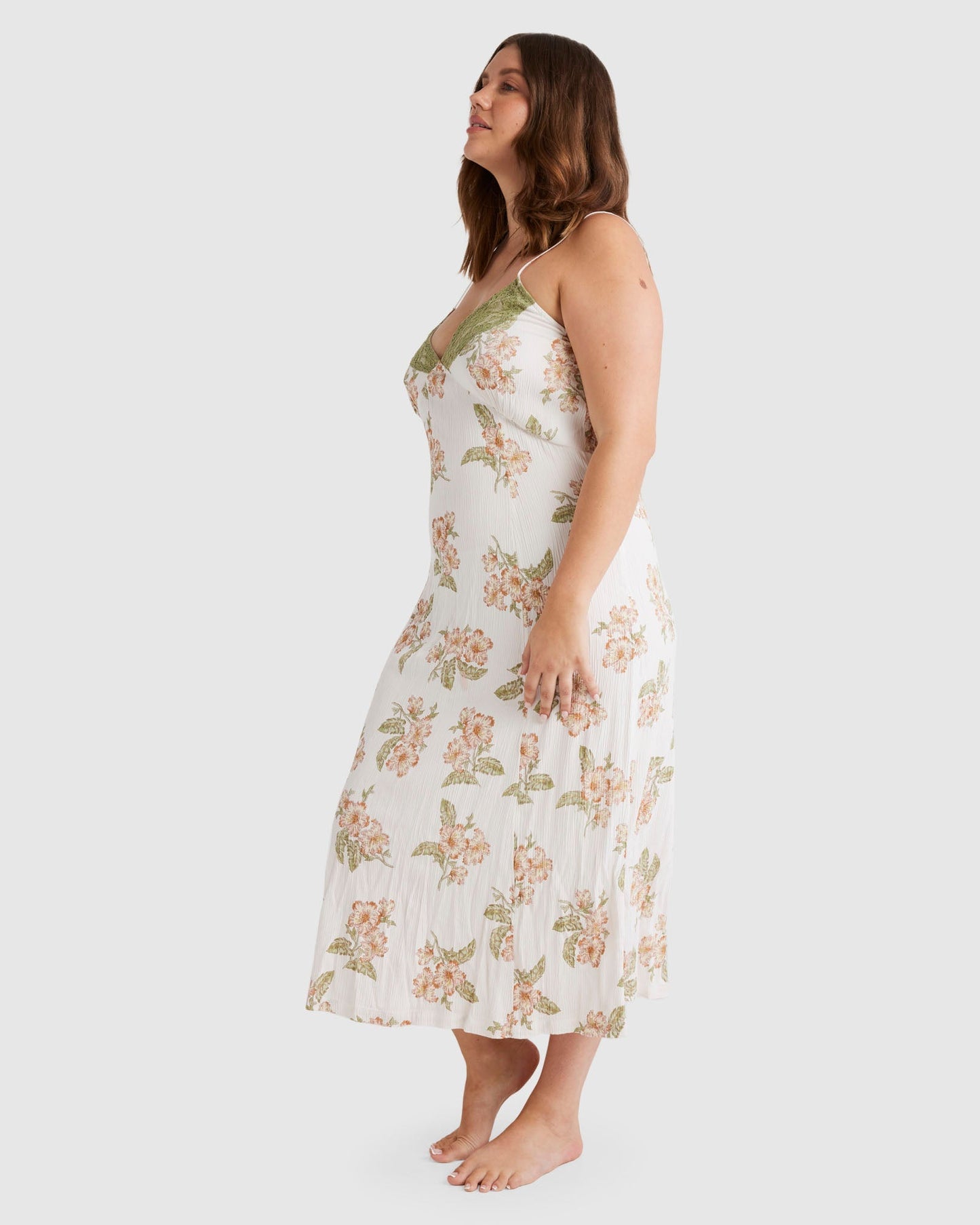 Women Floral Lace-Trim Maxi Dress | Amelia