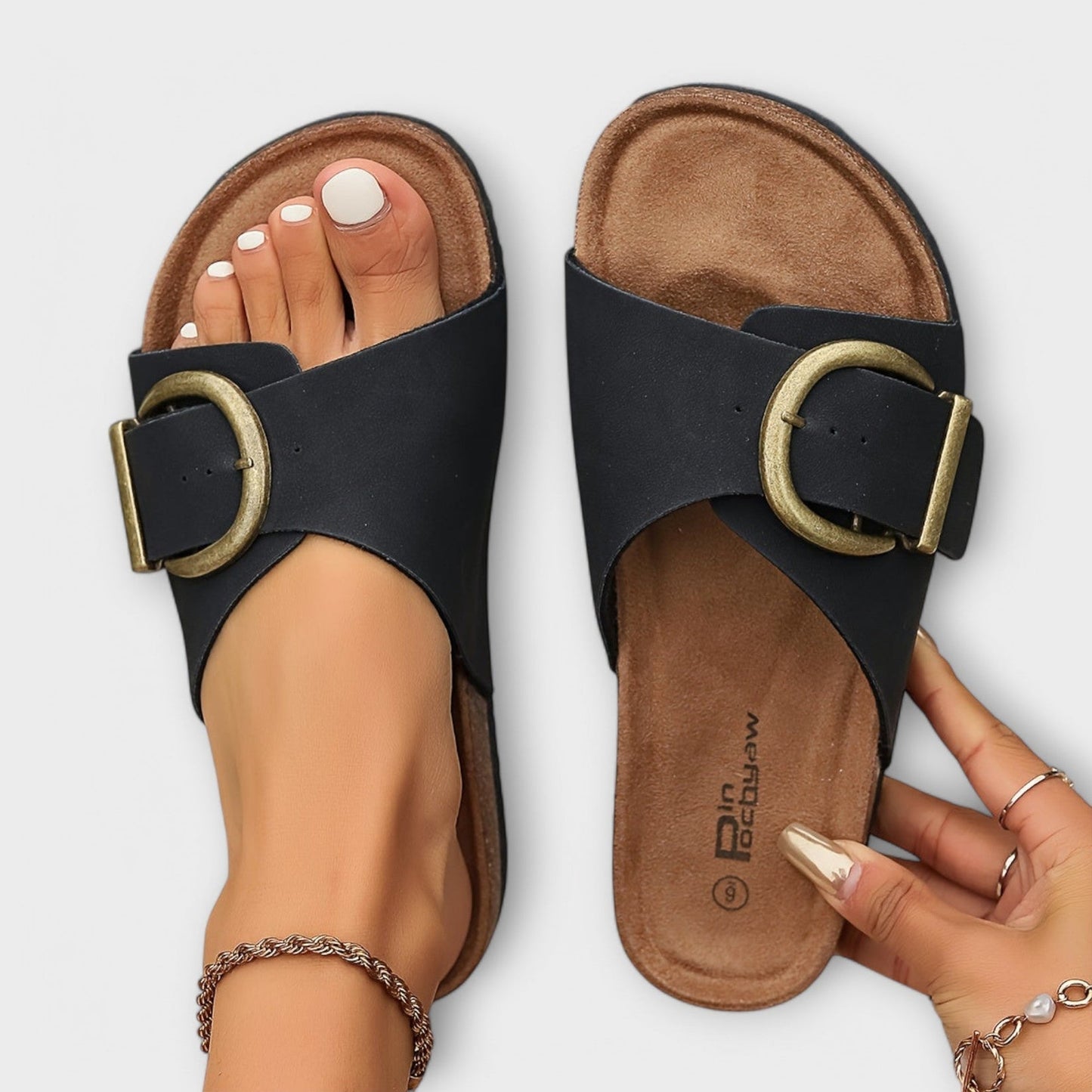 Variant image for Women Slide Sandals Black Synthetic | Mirano-8