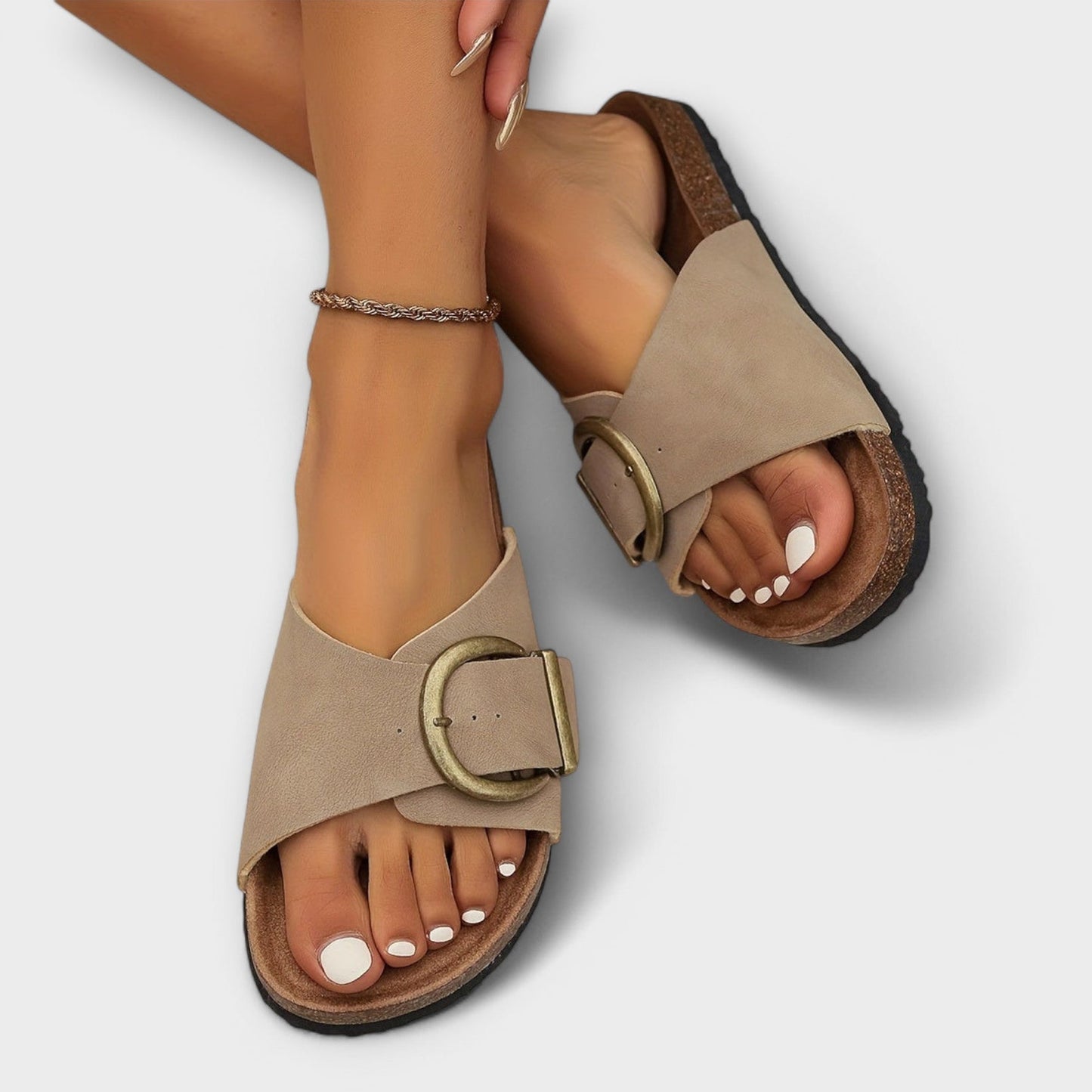 Women Slide Sandals Black Synthetic | Mirano-3