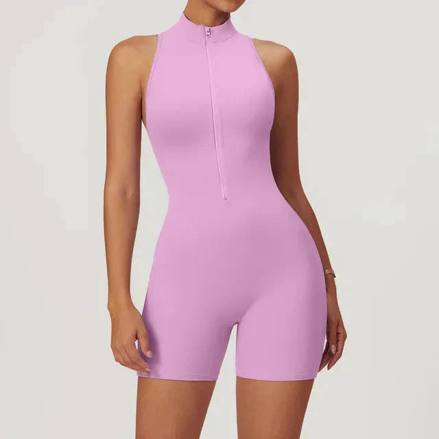 Women Jumpsuit Black Nylon Spandex | Ava-3