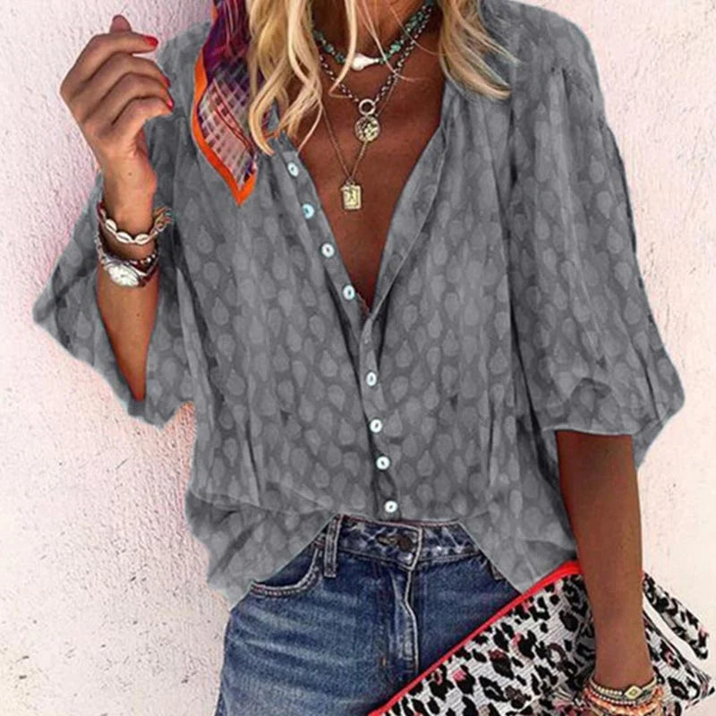 Women Boho Button-Up Blouse | Dahlia