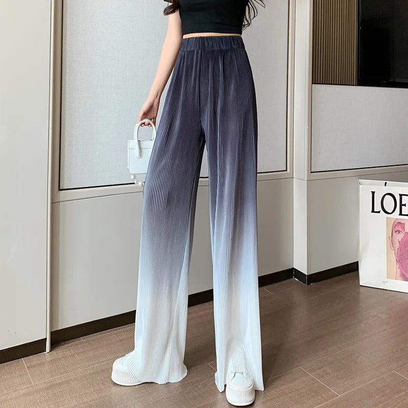 Variant image for Women Wide Leg Pants Gradient Ribbed Fabric | Parthena-5