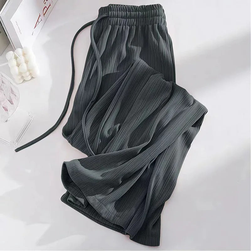 Women Wide Leg Pants Ice Silk | Narcissa-3