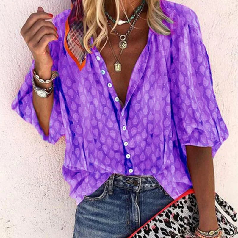 Women Boho Button-Up Blouse | Dahlia