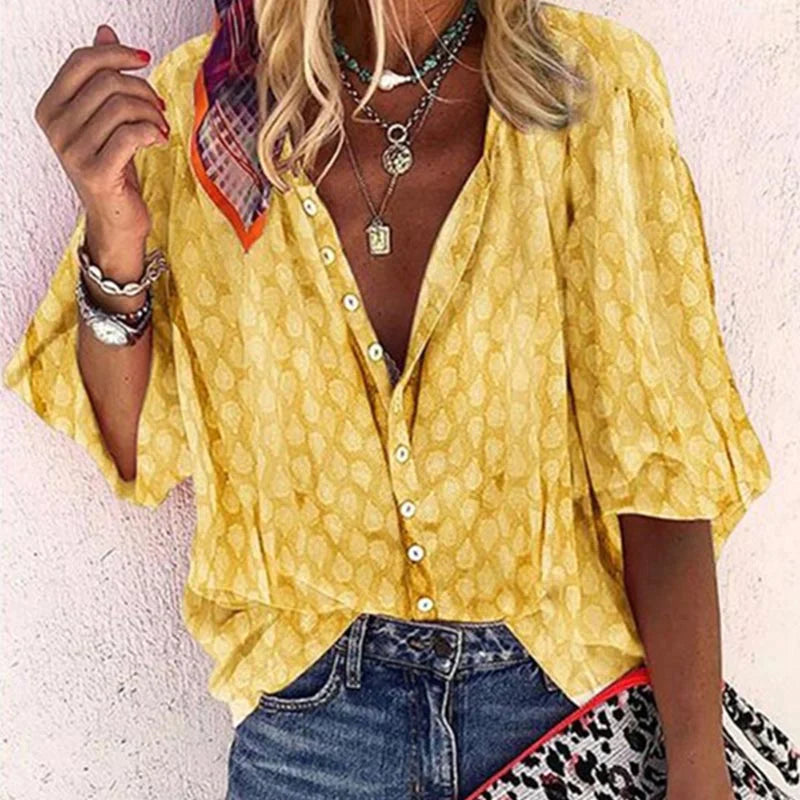 Women Boho Button-Up Blouse | Dahlia