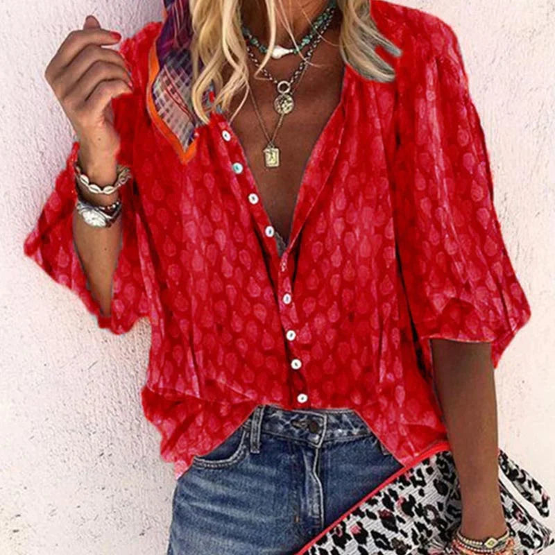 Women Boho Button-Up Blouse | Dahlia