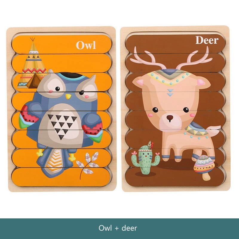 Educational Toy Double-Sided Puzzle Wooden | Learning Fun-5