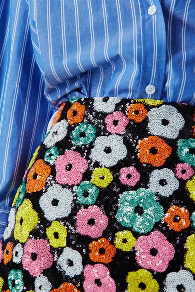 Women Floral Sequin Mini Skirt | Kaylee