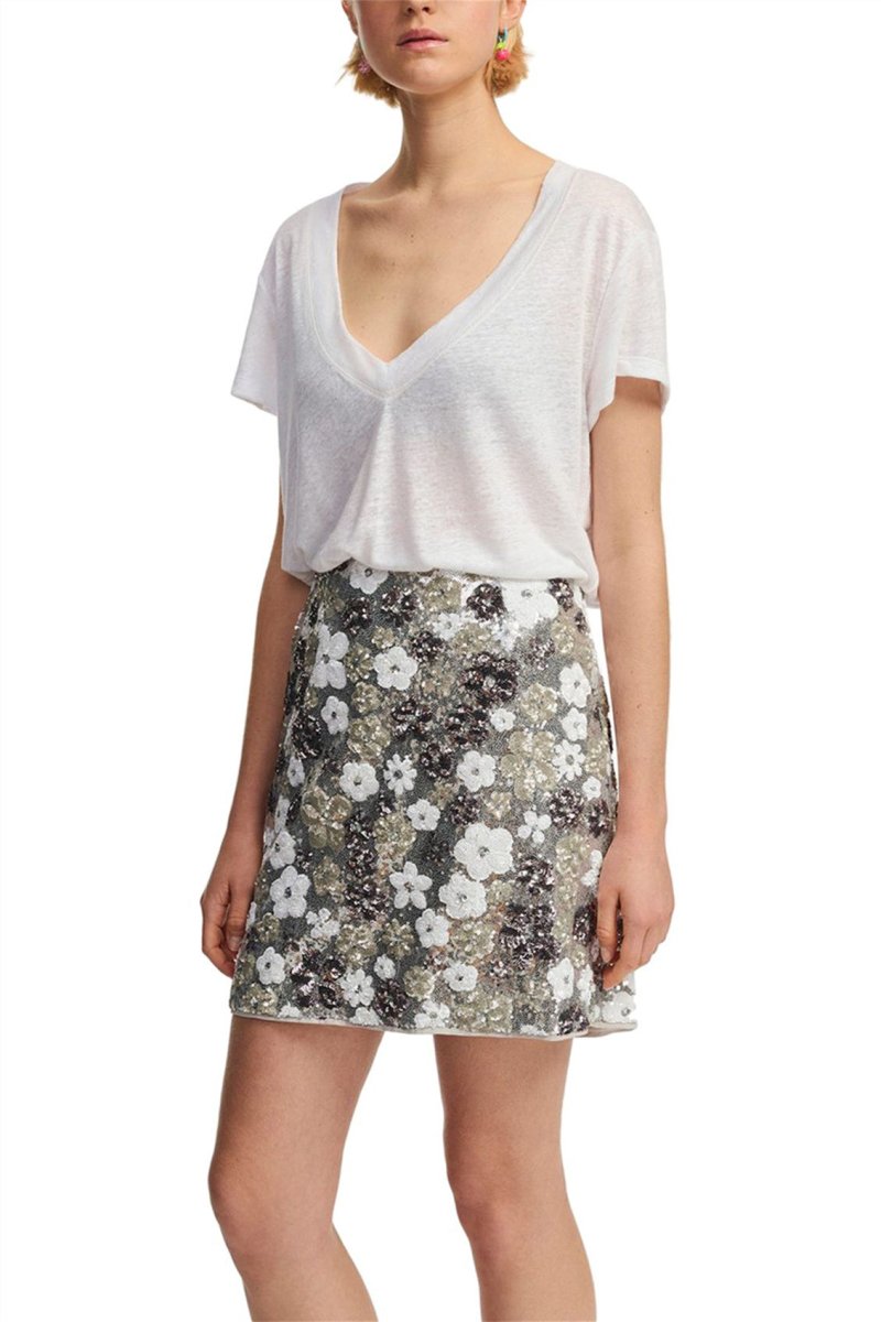 Women Floral Sequin Mini Skirt | Kaylee