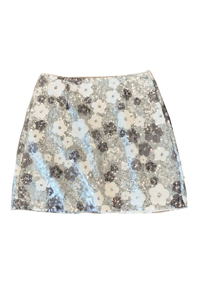 Women Floral Sequin Mini Skirt | Kaylee