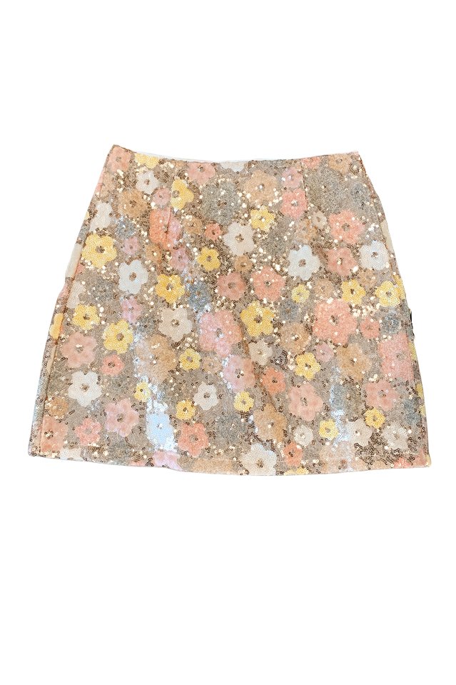 Women Floral Sequin Mini Skirt | Kaylee
