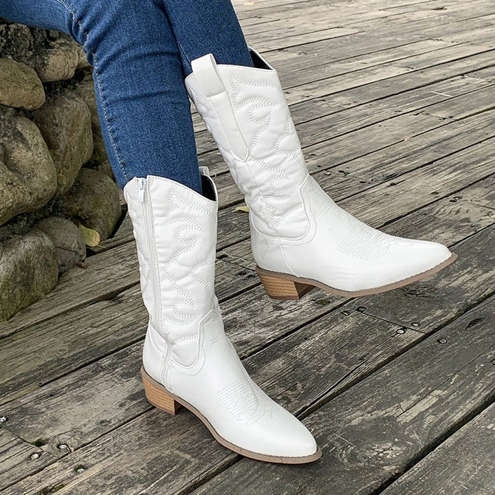 Women Cowgirl Boots Brown Suede | Heidi-3