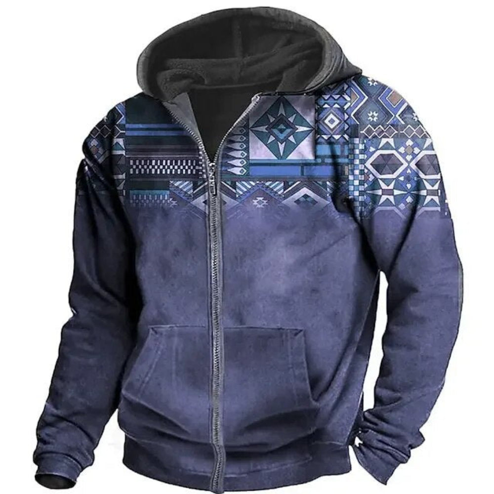 Men Tribal-Inspired Hooded Jacket | Mars