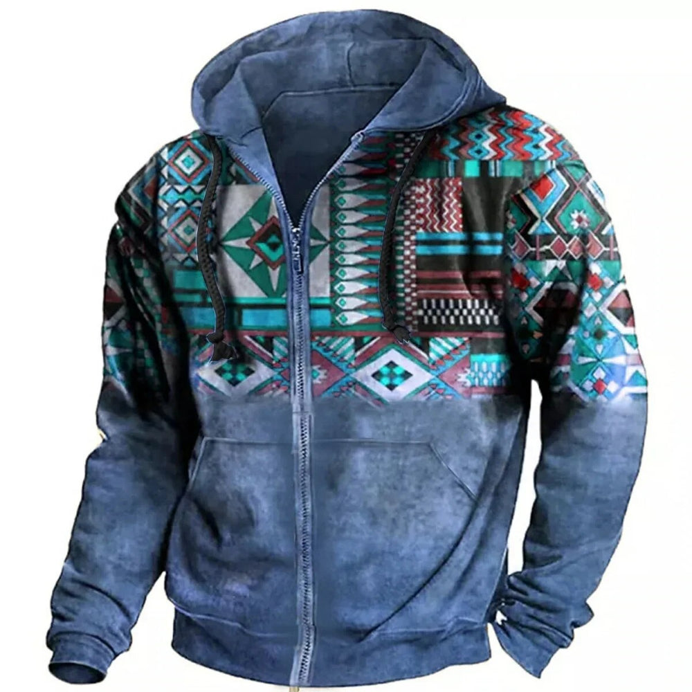 Men Tribal-Inspired Hooded Jacket | Mars