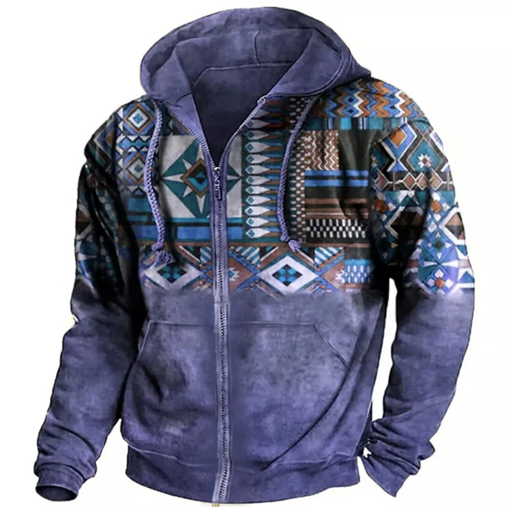 Men Tribal-Inspired Hooded Jacket | Mars