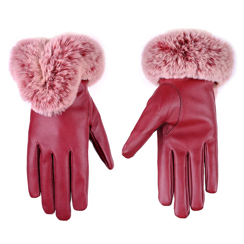 Women Elegant Faux Fur Lined Gloves | Celeste