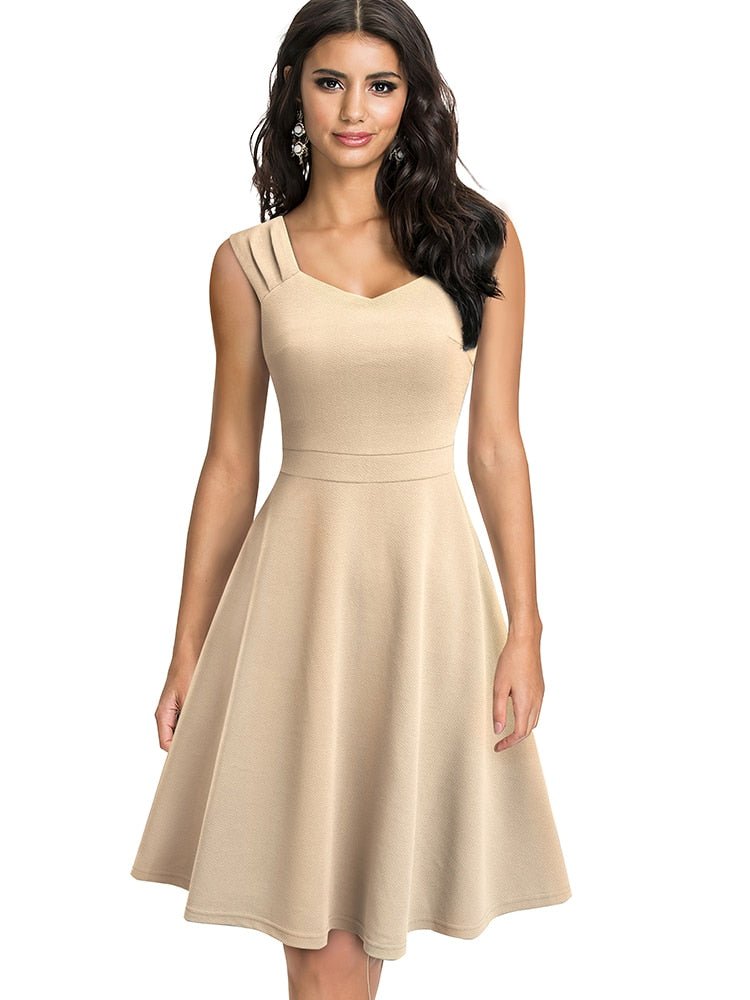 Women Elegant Sleeveless Fit and Flare Dress | Ayne