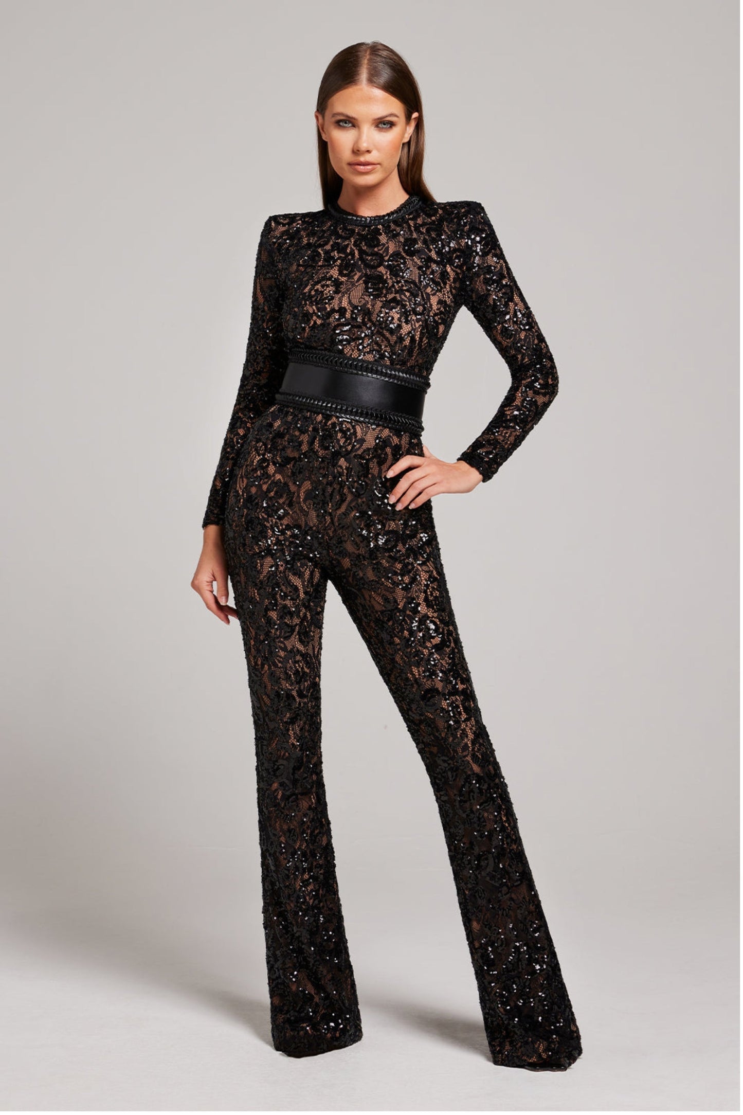 Women Elegant Sheer Lace Jumpsuit | Brittney