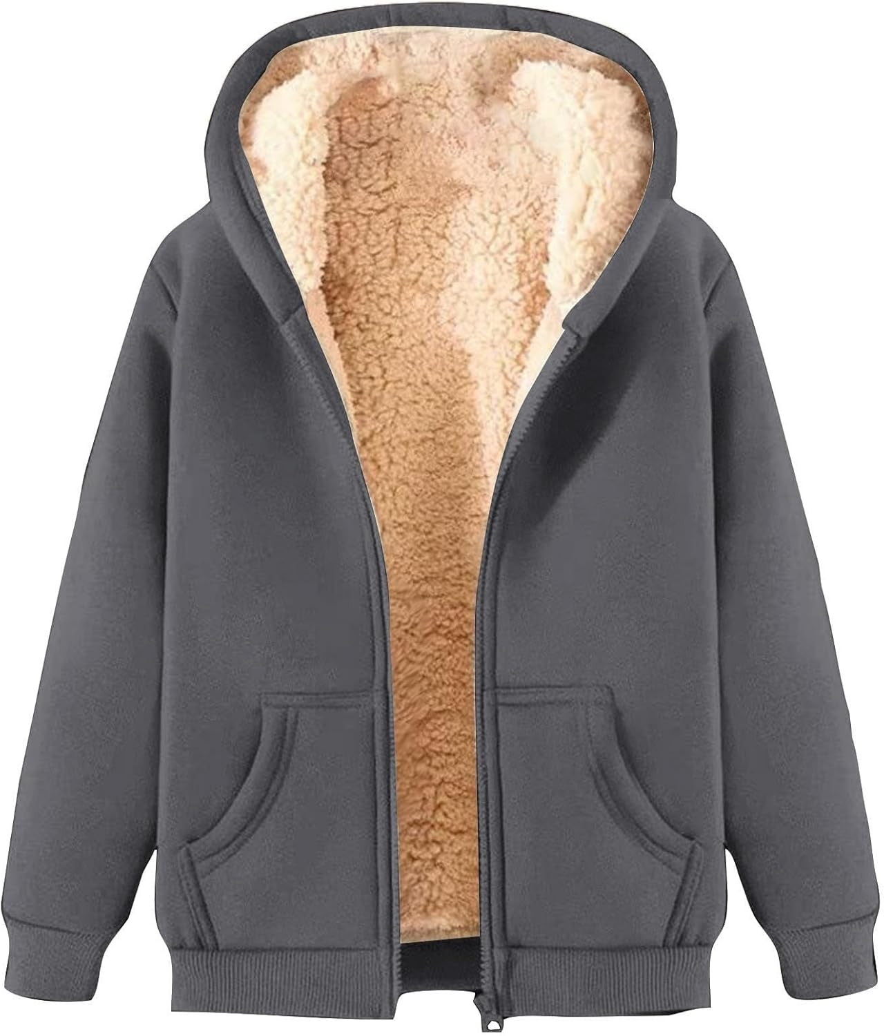 Women Warm Fleece Zip Hoodie | Alondra