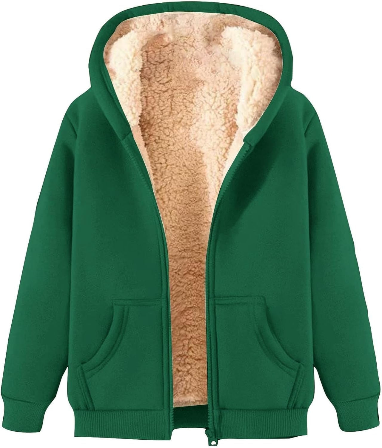 Women Warm Fleece Zip Hoodie | Alondra