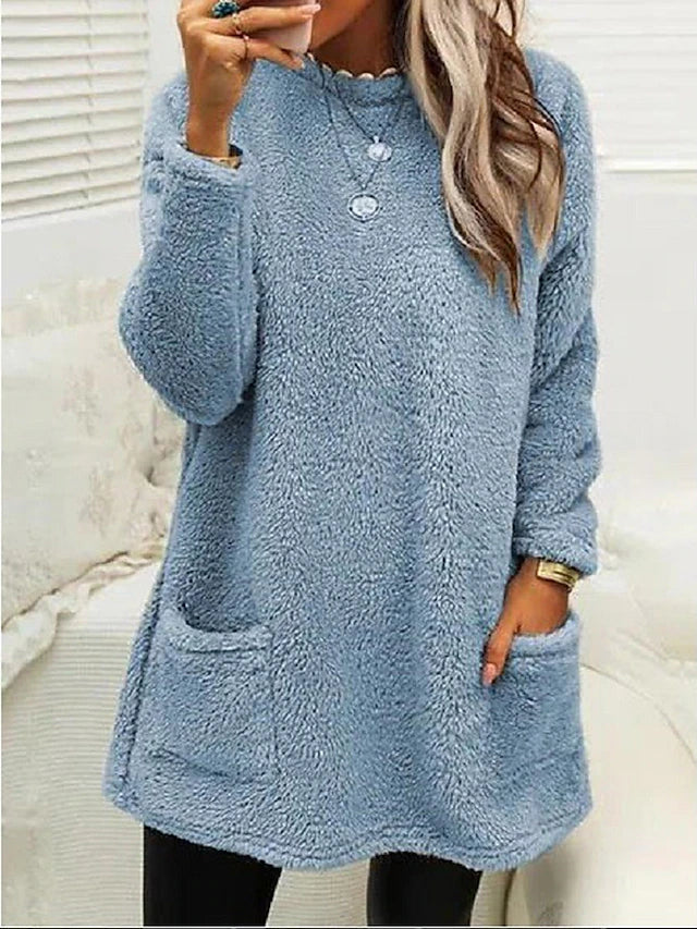 Women Cozy Fleece Oversized Sweater | Remie