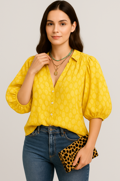 Women Boho Button-Up Blouse | Dahlia