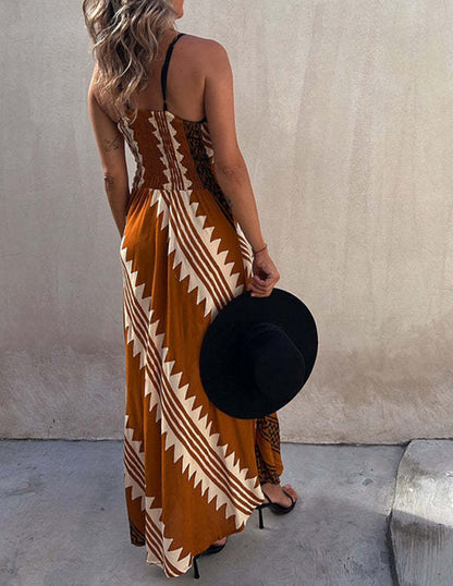 Women Midi Dress Satin Ethnic Print | Cory-6