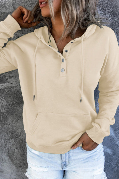 Women Hooded Button Sweatshirt | Amora
