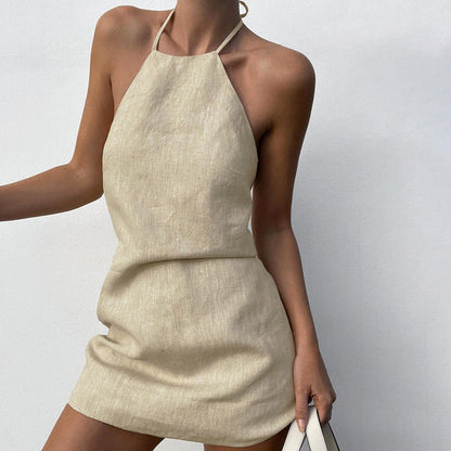 Minimalist Halter Mini Dress | Poppy