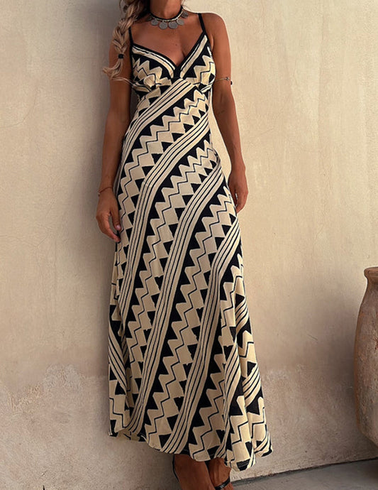 Women Midi Dress Satin Ethnic Print | Cory-1