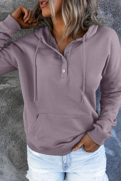 Women Hooded Button Sweatshirt | Amora