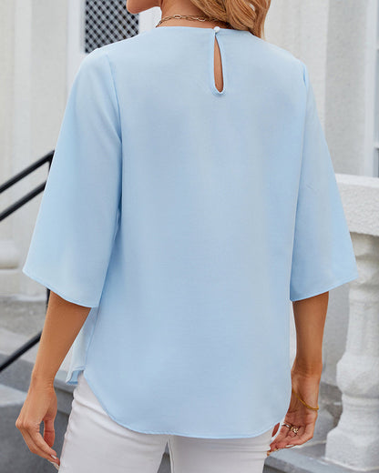 Elegant Split-Sleeve Blouse | Xanthe