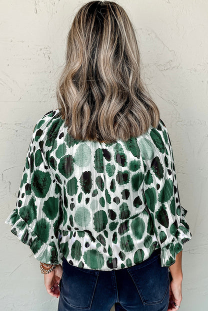 Women Abstract Pleated Blouse | Iriliane
