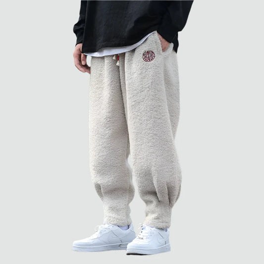 Men's Jogger Pants Black Sherpa | Timothy-1
